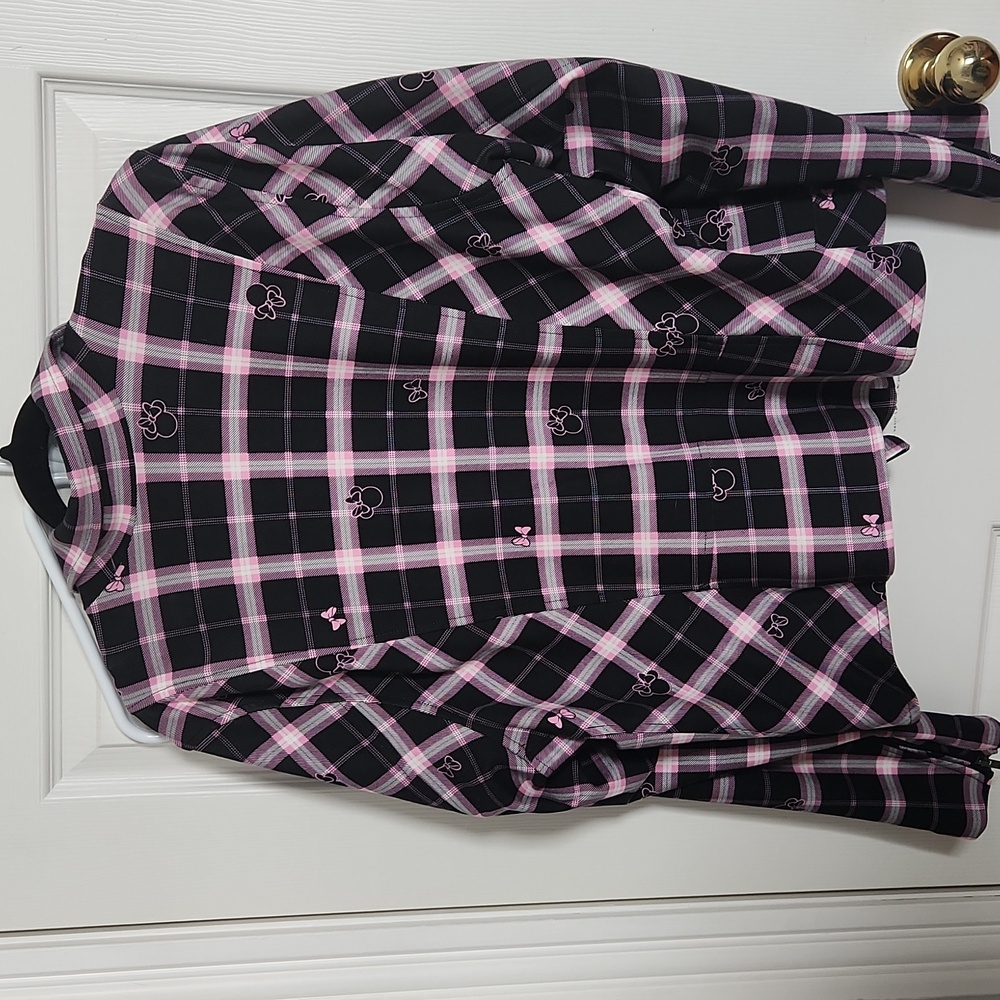 Disney Women's Pink and Black Plaid Jacket - Picture 4 of 7